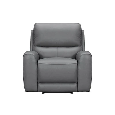 Brooke Leather Power Recliner Chair - Dark Grey