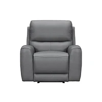 Brooke Leather Power Recliner Chair - Dark Grey