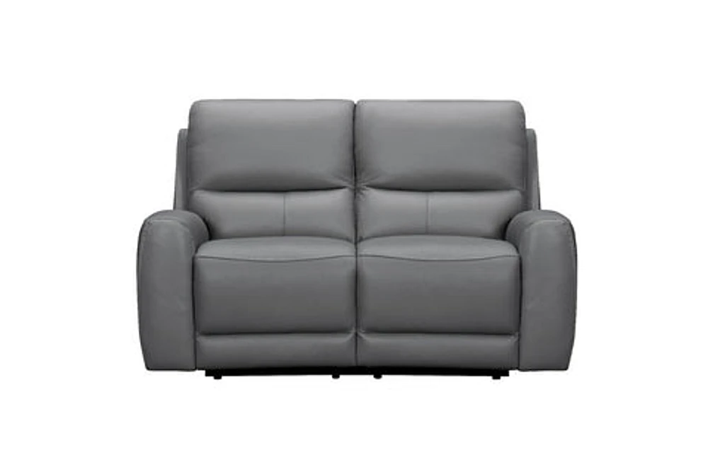 Brooke Leather Power Recliner Loveseat - Dark Grey