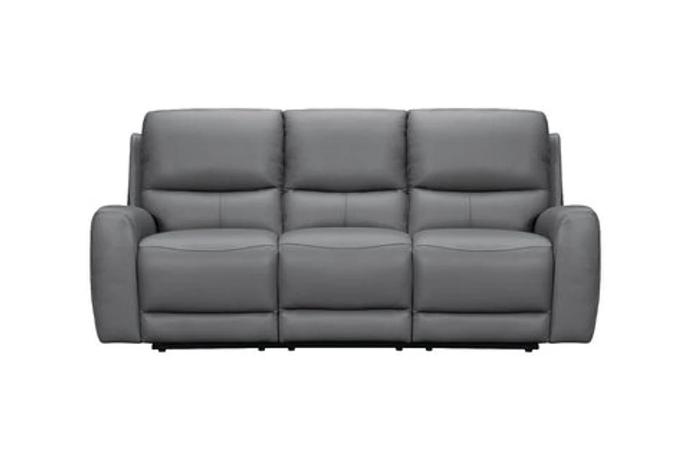 Brooke Leather Power Recliner Sofa - Dark Grey