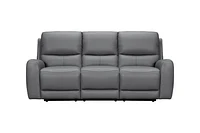 Brooke Leather Power Recliner Sofa - Dark Grey