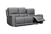 Brooke Leather Power Recliner Sofa - Dark Grey