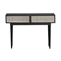 Cane Console Table - Matte Black