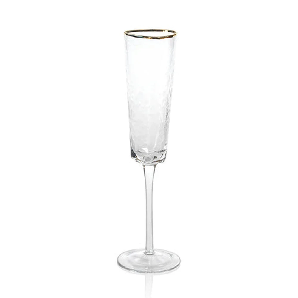 Aperitivo Triangular Glass Clear w/ Gold Rim