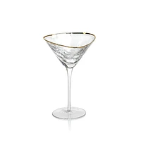 Aperitivo Triangular Glass Clear w/ Gold Rim