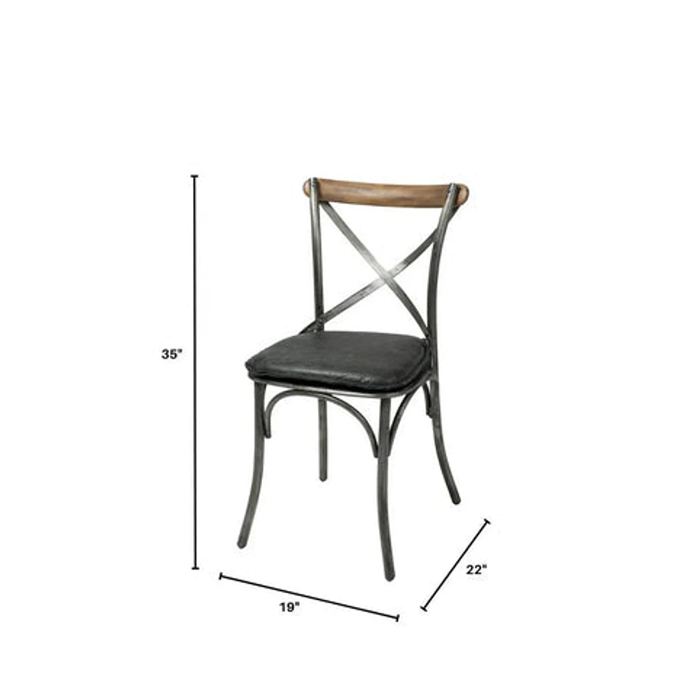 Metal Crossback Chair with Seat Cushion