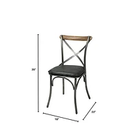 Metal Crossback Chair with Seat Cushion