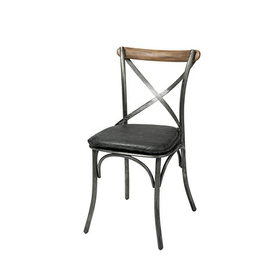 Metal Crossback Chair with Seat Cushion