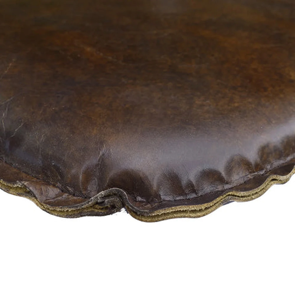 Metal Crossback Leather Cushion Seat