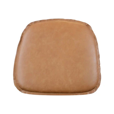 Metal Crossback Leather Cushion Seat - Cognac