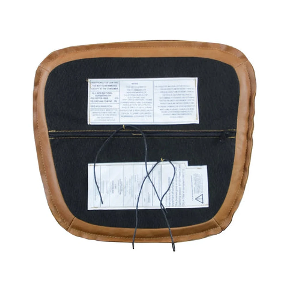 Metal Crossback Leather Cushion Seat - Cognac