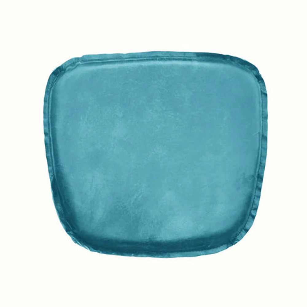 Metal Crossback Leather Cushion Seat -Peacock Blue