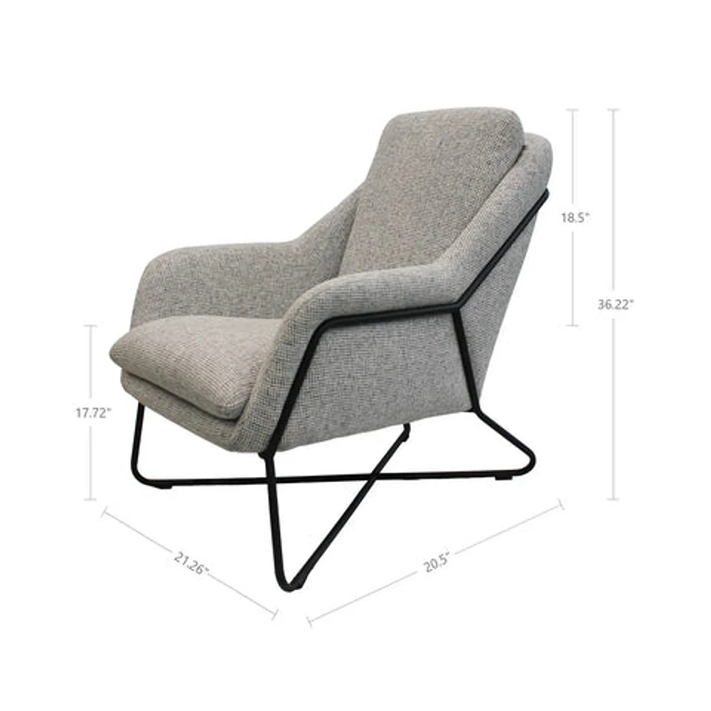 Romeo Lounge chair - Light Grey Tweed