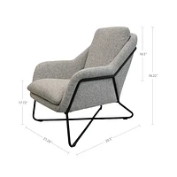 Romeo Lounge chair - Light Grey Tweed