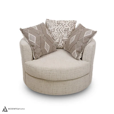 Calista Accent Swivel Chair - Pearl