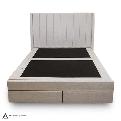 Candice Storage Double Bed With Drawers - Pearl