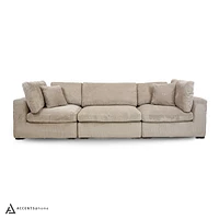 Clark 5 pcs Sectional with Ottoman - Grey | Accents@Home