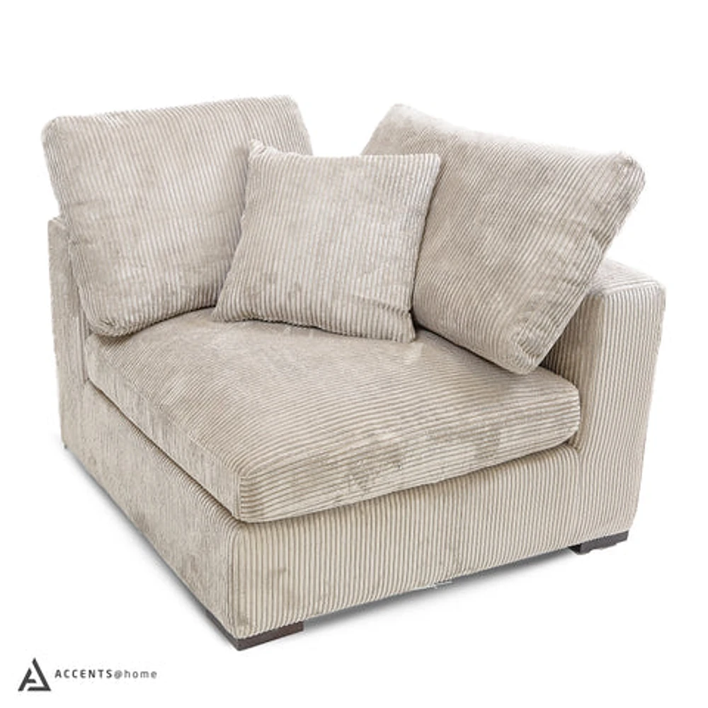 Clark 5 pcs Sectional with Ottoman - Grey | Accents@Home