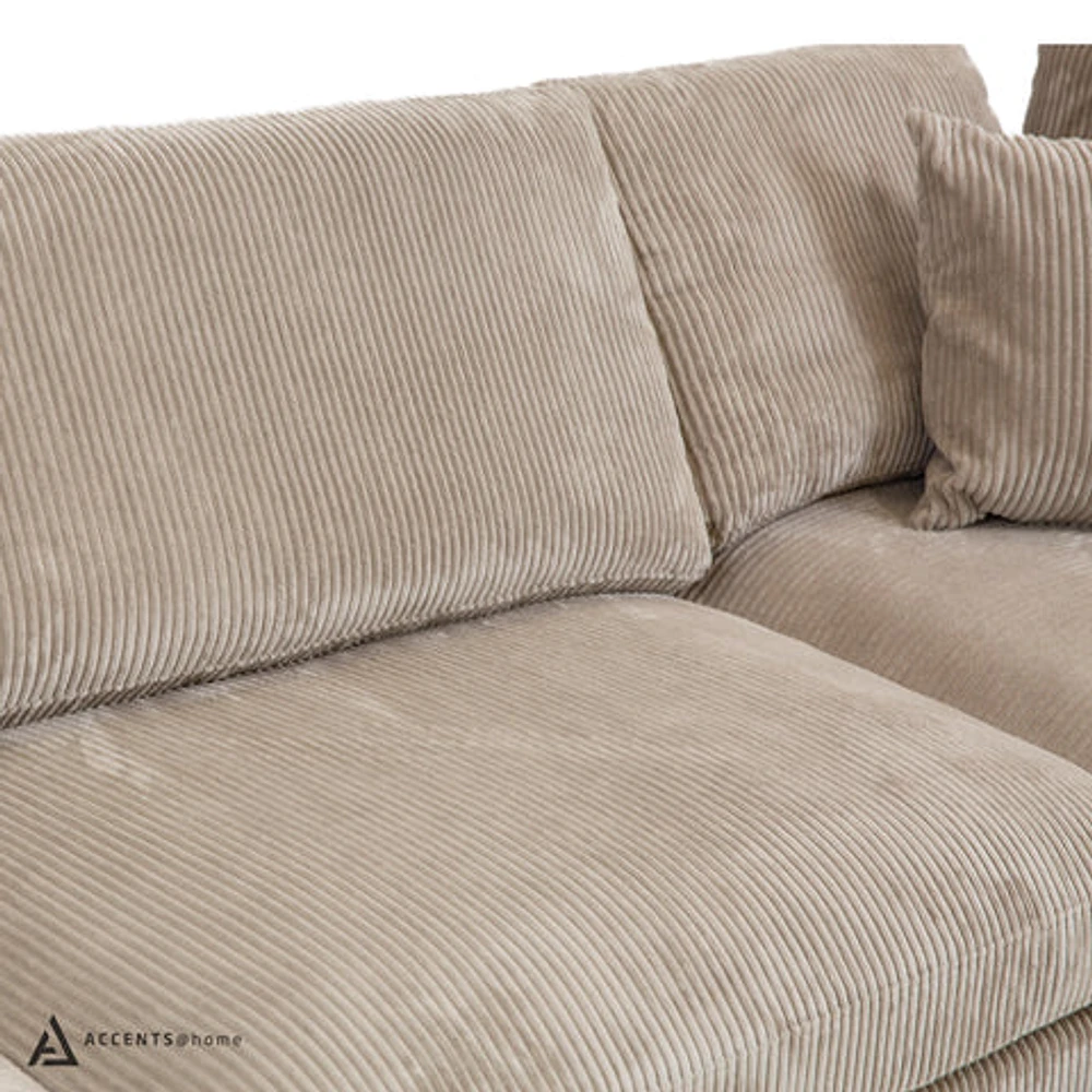 Clark 5 pcs Sectional with Ottoman - Grey | Accents@Home