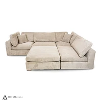 Clark 5 pcs Sectional with Ottoman - Grey | Accents@Home