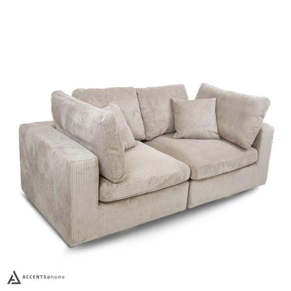 Clark 5 pcs Sectional with Ottoman - Grey | Accents@Home