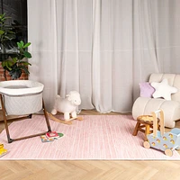 Pastel Pink Daisy Delight Area Rug