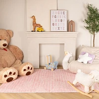 Pastel Pink Daisy Delight Area Rug