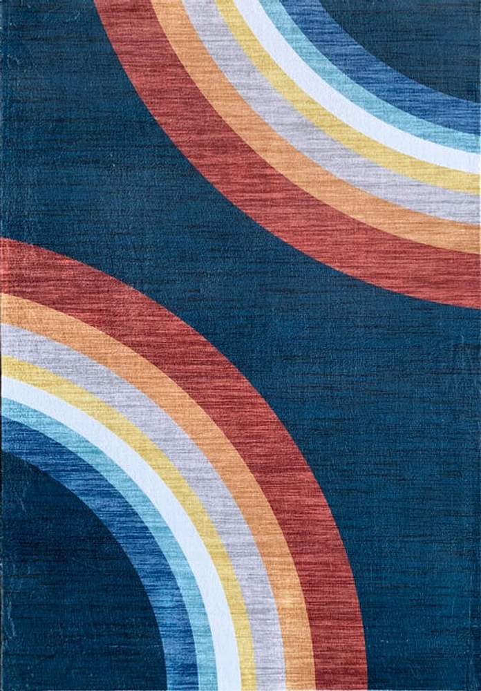 Daisy Navy Floral Area Rug