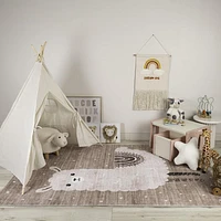 Daisy Brown Modern Floral Area Rug