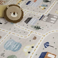 Daisy Blue Modern Floral Area Rug