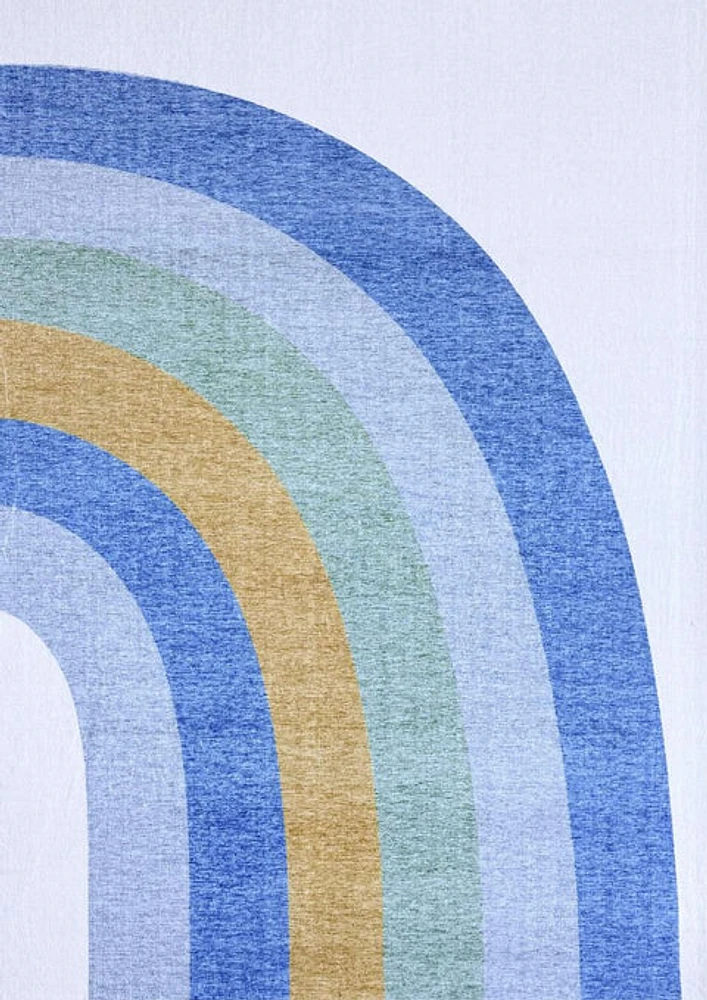 Daisy Sky Blue Floral Accent Rug
