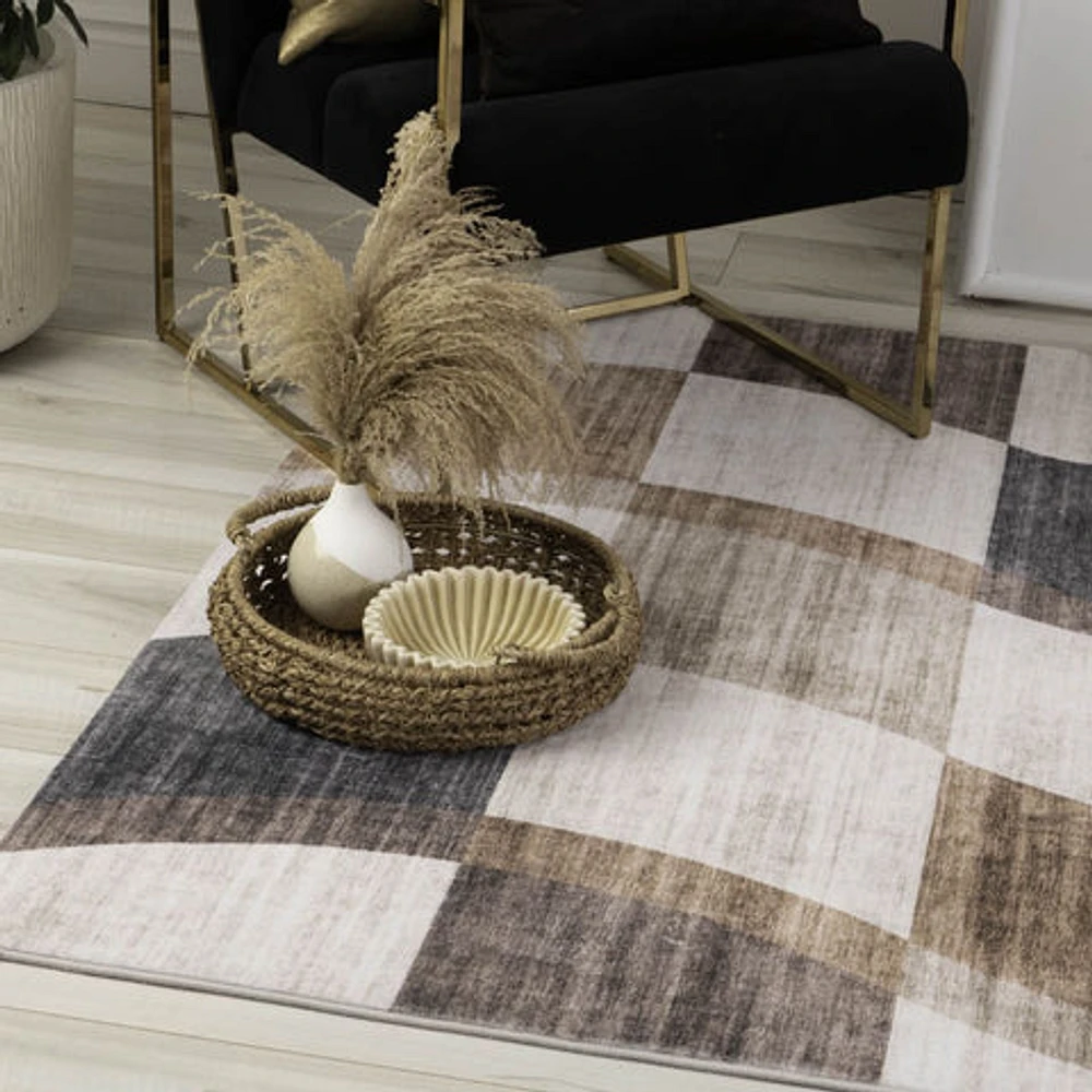 Europa Brown Distressed Pattern Area Rug
