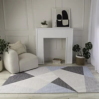 Europa Blue Contemporary Art-Inspired Rug
