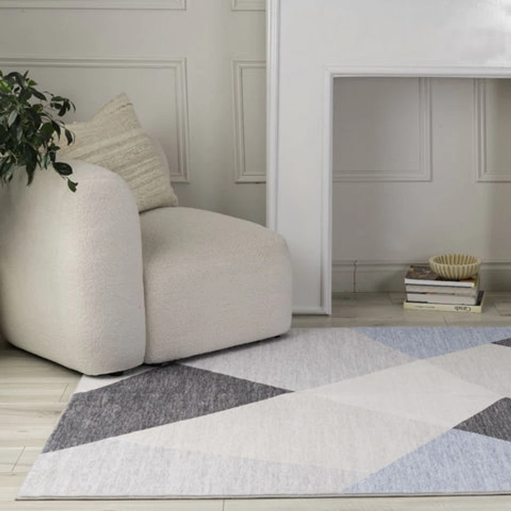 Europa Blue Contemporary Art-Inspired Rug
