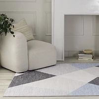 Europa Blue Contemporary Art-Inspired Rug