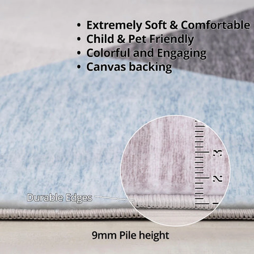 Europa Blue Contemporary Art-Inspired Rug