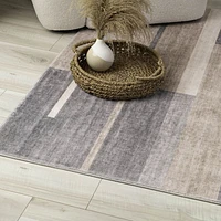Europa Brown Contemporary Grid-Style Rug