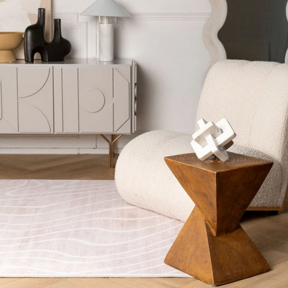 Europa Beige Tonal Stripe Area Rug