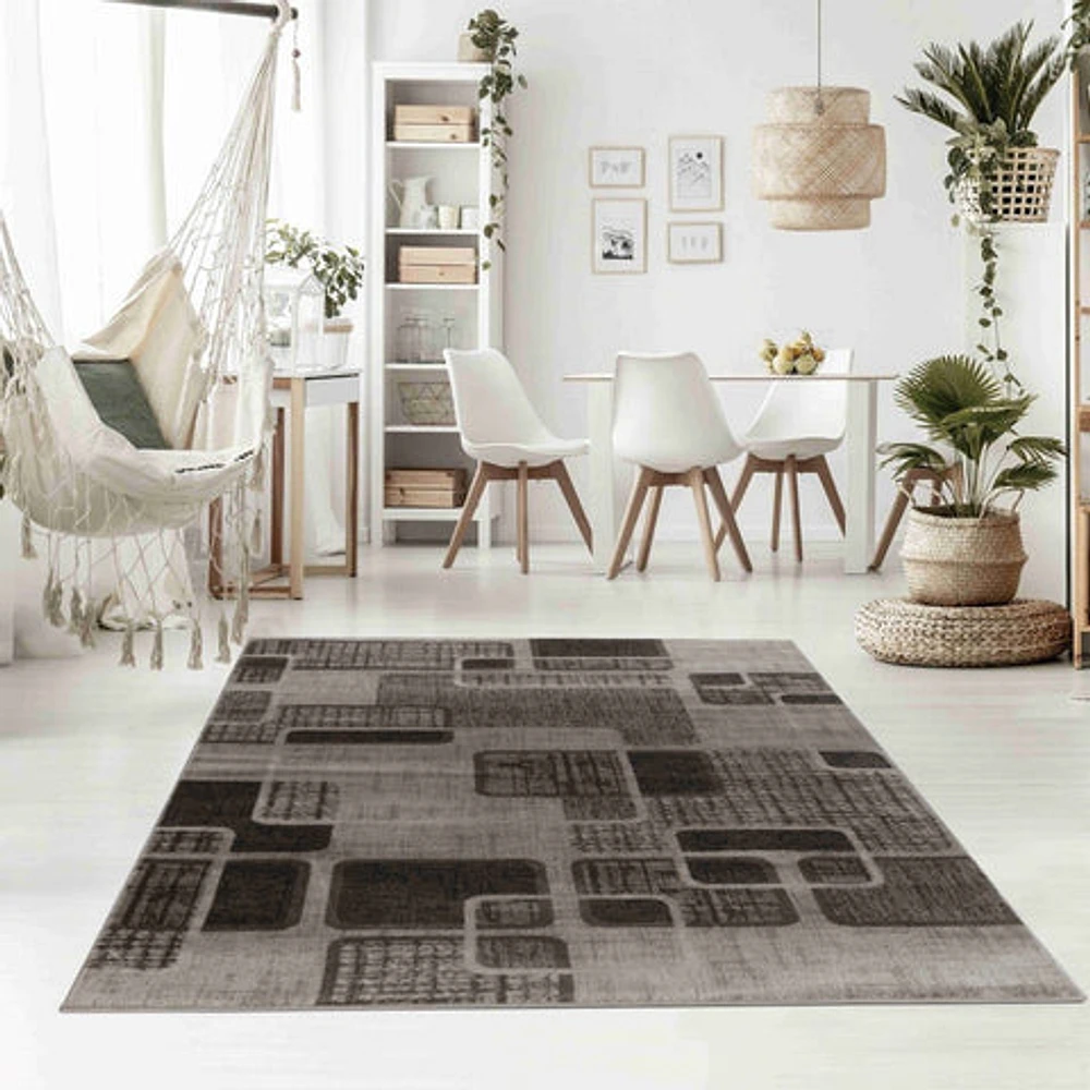 Hamilton Brown Distressed Medallion Rug