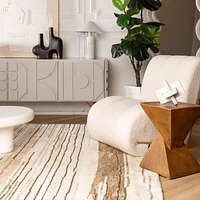 Leela Beige Contemporary Abstract Area Rug