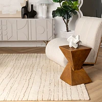 Leela Ivory Linear Modern Area Rug