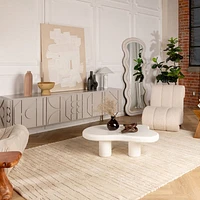 Leela Ivory Linear Modern Area Rug