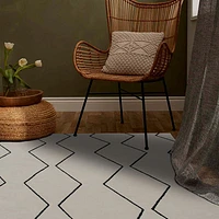 Ivory Leela Minimalist Brushstroke Area Rug