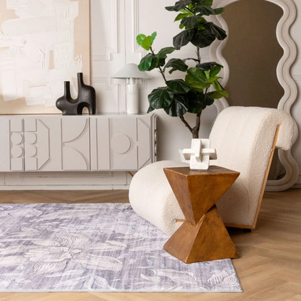 Lily Grey Faded Medallion Area Rug