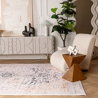 Prismatic Cream Contemporary Lines Area Rug