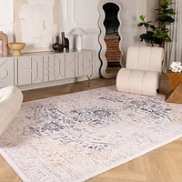 Prismatic Cream Contemporary Lines Area Rug