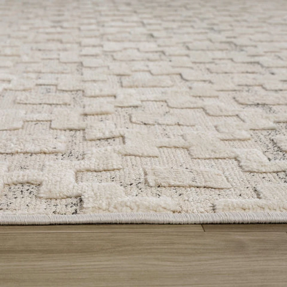 Tulum Beige Abstract Lines Area Rug