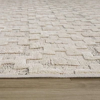 Tulum Beige Abstract Lines Area Rug