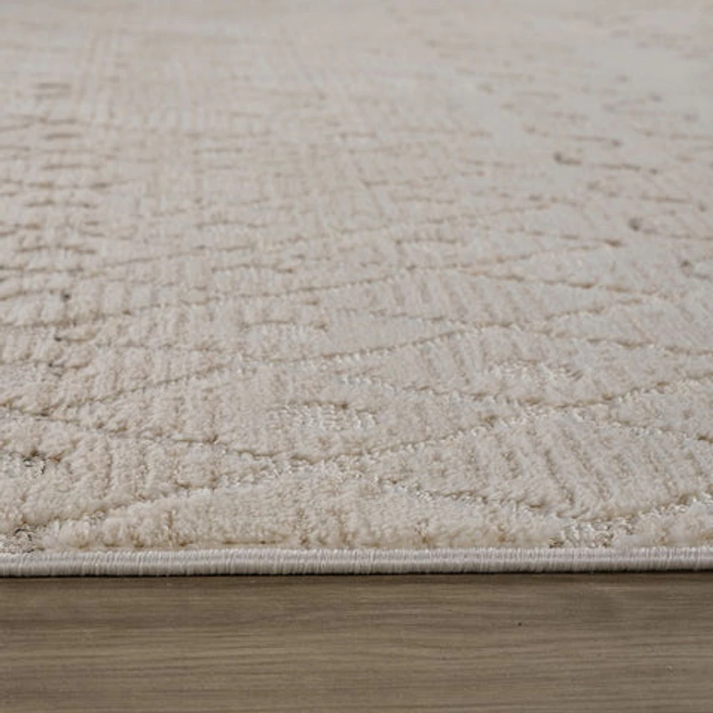 Tulum Beige Textured Moroccan Area Rug