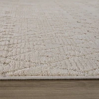 Tulum Beige Textured Moroccan Area Rug
